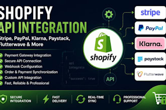 setup shopify API integration stripe paypal klarna paystack flutterwave