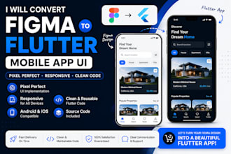 convert figma UI design to flutter mobile app