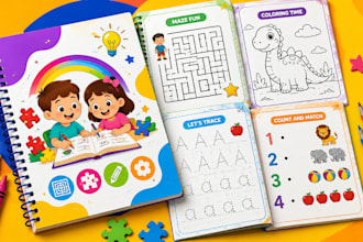 kids activity puzzle coloring book tracing workbook printable learning materials
