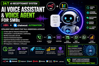 build smbs voice assistant n8n chatwoot ai voice agent automation, rag ai agent