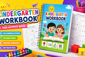 kindergarten workbook kids activity book children coloring pages printable kdp