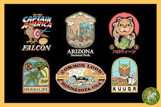 do vintage tshirt and merch design for brand
