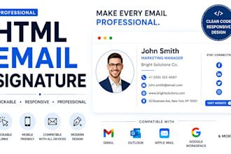 design HTML email signature for real estate agents, lawyers and company teams