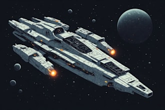 draw spaceship concept art or design a starship or scifi vehicle