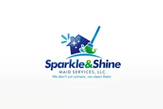design sparkle and shine cleaning service logo