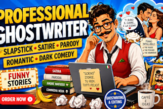 italian ghostwriter slapstick staire parody romantic mafia romance dark comedy