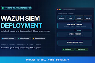deploy and configure wazuh siem with agents, alerts, and dashboards