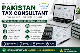 be your pakistan tax consultant for fbr income tax and sales tax