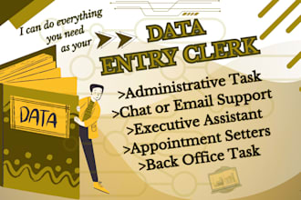 do some admin tasks or I can be your data entry clerk
