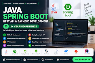 develop java spring boot rest API and backend applications
