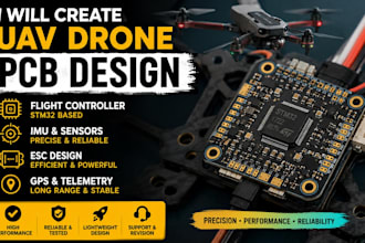 create uav drone pcb, flight controller, imu, stm32, esc, gps and telemetry