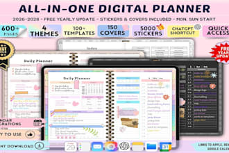 design responsive hyperlink planner with google apple calendar and chatgpt sync