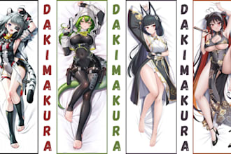 design custom dakimakura body pillow vtuber oc sfw fantasy art nsfw anime style