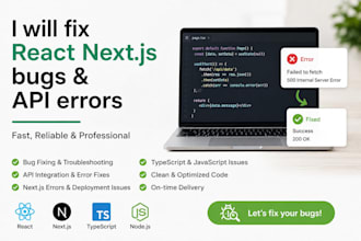 fix react nextjs bugs and API errors