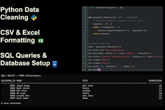process python data, CSV files, and sql tasks