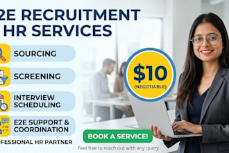 do HR sourcing, end to end recruitment, lead generation, employee onboarding