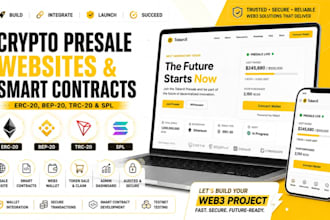 build crypto presale website, smart contract, token integration, web3 wallet ico