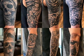 design a custom tattoo sleeve art for you