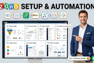 setup zoho crm zoho books site desk zoho commerce zoho flow mail zoho creator
