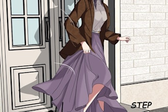 flat and render line art for your webtoon or manga
