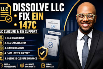 dissolve or cancel inactive llc, correct ein and request 147c letter