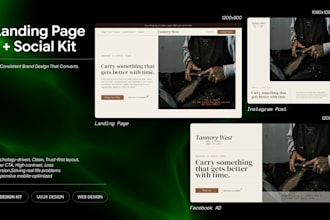 design a high converting landing page and social media kit