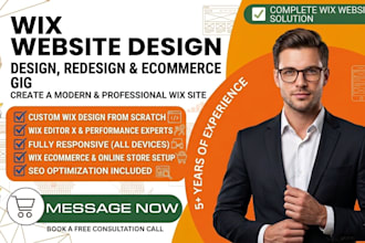 built wix website, redesign wix