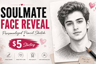 create a personalized soulmate face reveal sketch