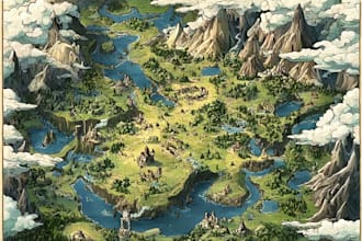 make you an amazing fantasy, rpg, dnd or dungeon battle map