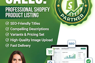 do fast shopify product listing and ecommerce data entry