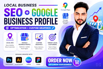 do google maps SEO, boost gmb ranking and design business graphics