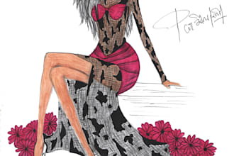 do fashion illustration with free hand drawn