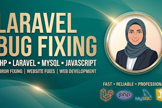 fix laravel PHP bugs, errors, database and website issues