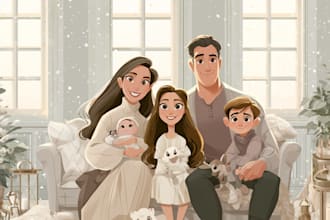 cartoon portrait in disney style