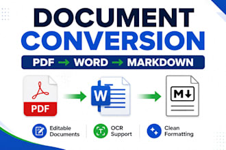 convert PDF documents into editable word or markdown files