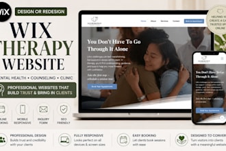 design or redesign wix therapy website mental health counseling clinic website