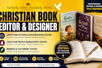 christian fiction children book editor christian prayer manuscript memoir editor