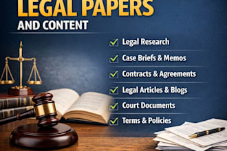 do legal research, write legal papers and legal content