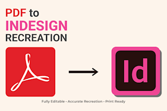 recreate your PDF into a fully editable adobe indesign file