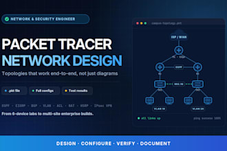 design and configure advanced cisco packet tracer network topologies