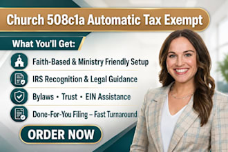 get your church 508c1a automatic tax exempt status assistance