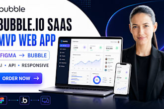 build bubble io saas mvp web app figma to bubble flutter responsive mobile app