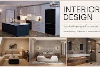 design and render a realistic 3d interior for your room
