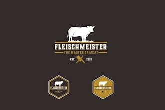 create meat brand fischmeister logo