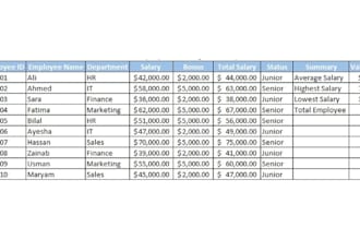 create excel spreadsheet services