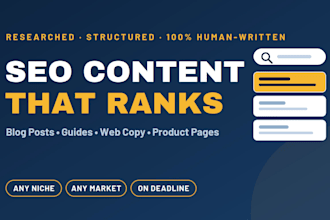 write SEO blog posts, articles, and website content