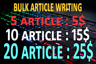 write original bulk articles on any topic