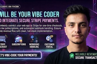 be your vibe coder and integrate stripe payment systems into your web app
