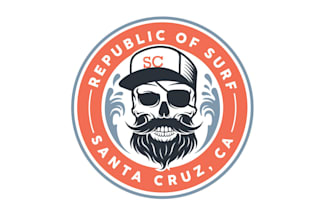 design republic surf skull logo