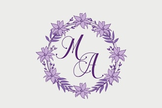 design floral watercolor logo design for your brand
